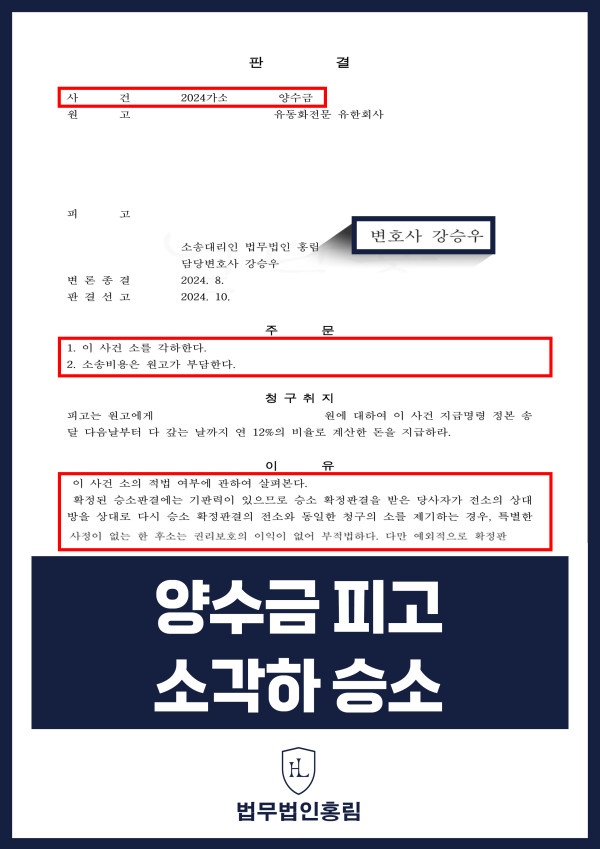 양수금 성공사례 - 양수금 소송 피고 대리하여 원고 소 각하 이끈 사례 원문 자료